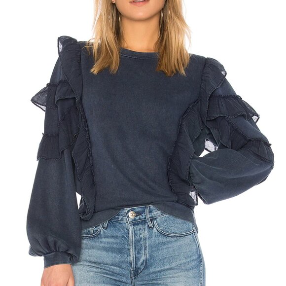 Tularosa Navy Ruffle Sweater - Picture 4 of 5